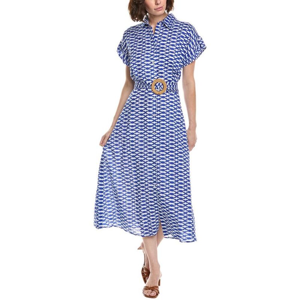 Ro's Garden Womens  Catherine Midi Dress, Blue
